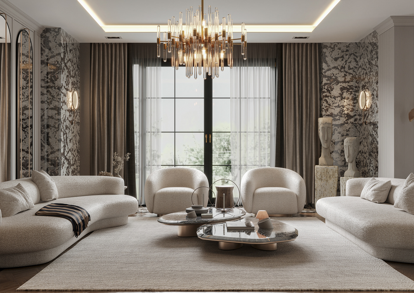 Kích thước của đèn chùm phải tương xứng với không gian lắp đặt để tạo sự cân bằng về thị giác