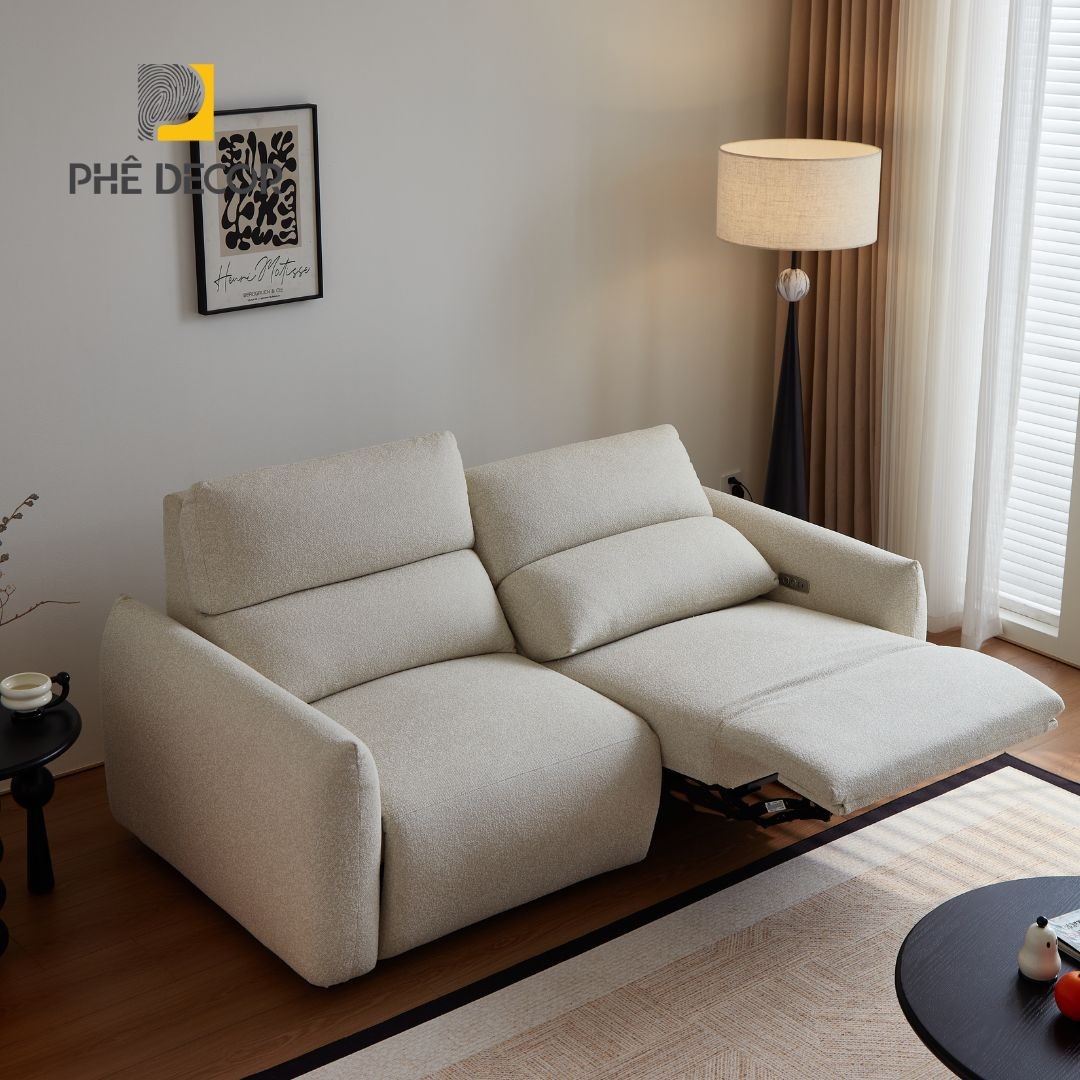 Ghế sofa chỉnh điện SCD2689: Vải Chenille Châu Âu – Trải nghiệm chạm tinh tế và bền bỉ