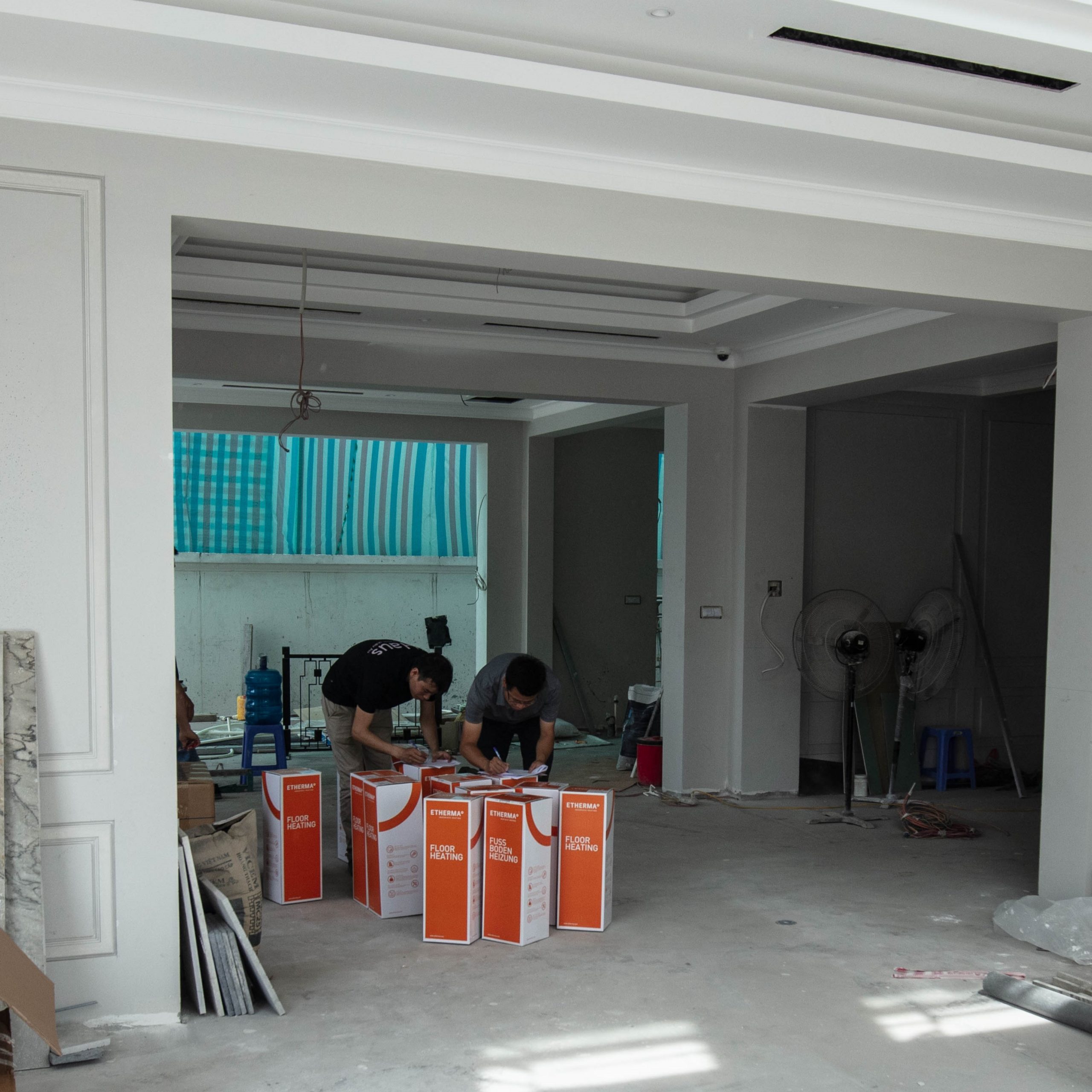 Quy trình thi công sưởi sàn Etherma tại Vinhomes Harmony Tulip