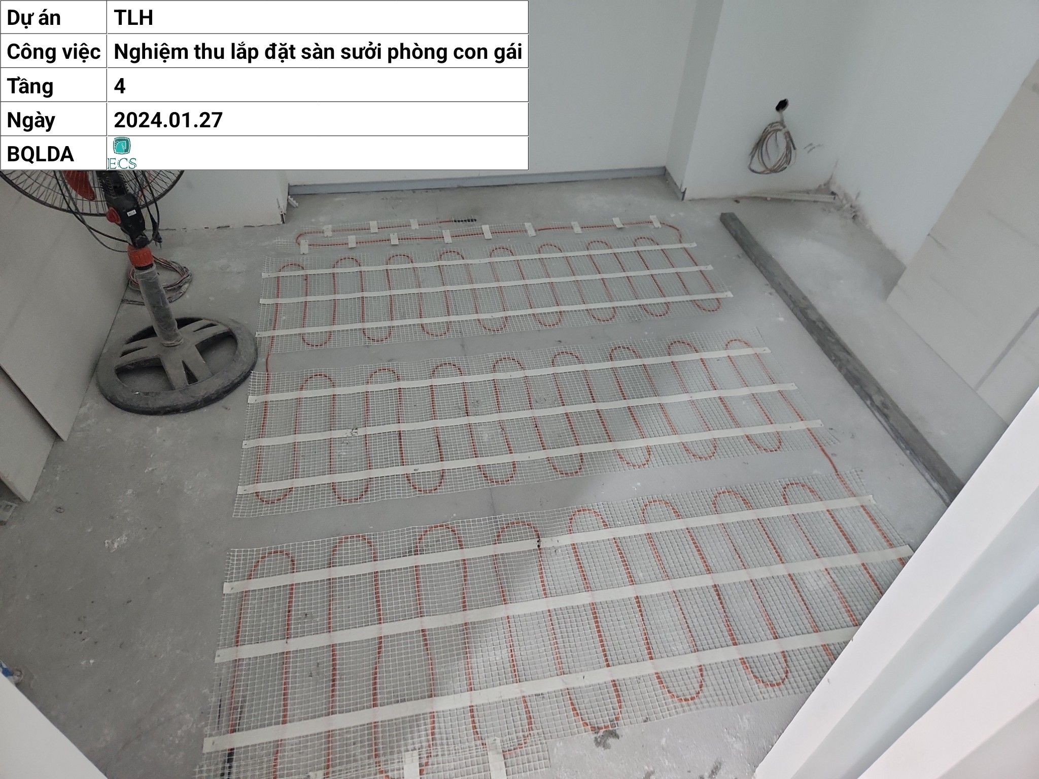 Quá trình thi công sưởi sàn