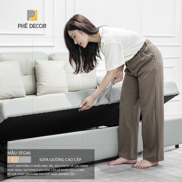 Mẫu sofa giường da nỉ cao cấp tại Phê luxury
