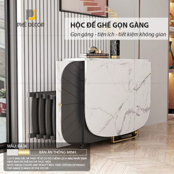 Bàn ăn gấp gọn thông minh Mileva BA36 - Ảnh 4