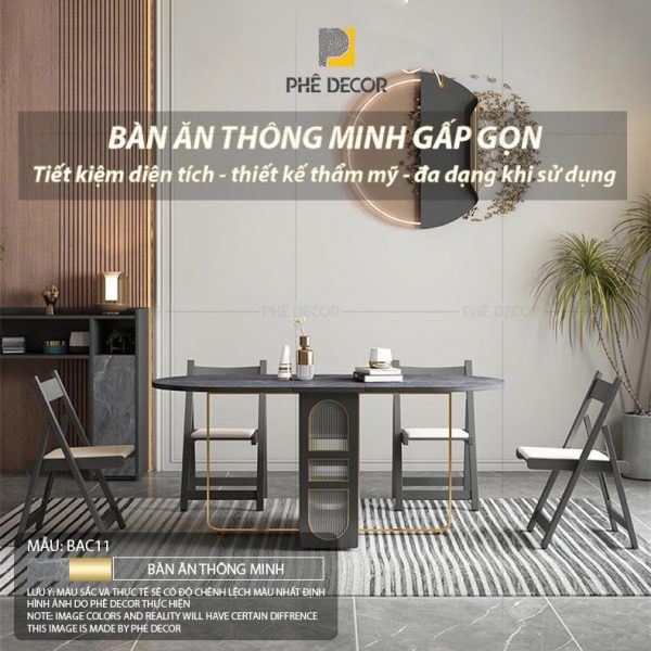 Bàn ăn gấp gọn thông minh Kyoto BAC11 - Ảnh 11