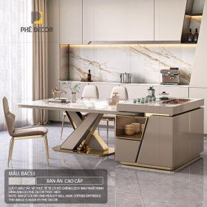 Bàn đảo bếp kết hợp bàn ăn Lathika BAC53