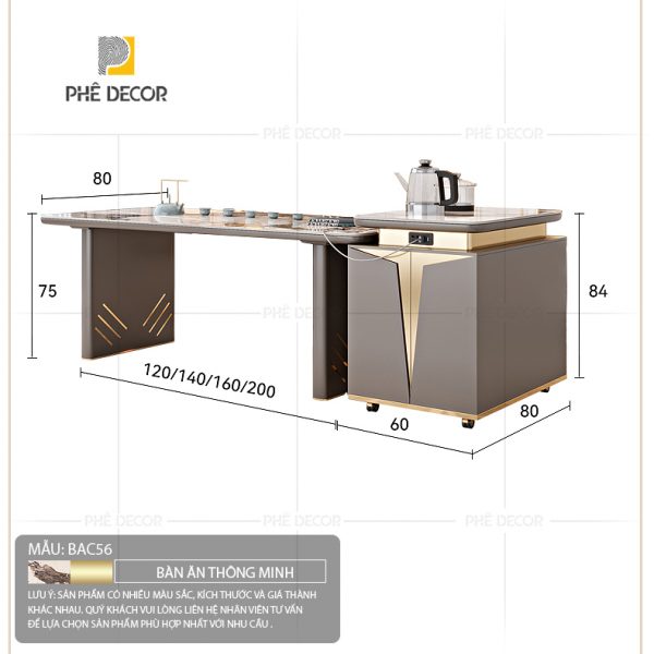 Bàn đảo bếp kết hợp bàn ăn Lenita BAC56 - Ảnh 12