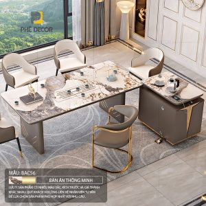 Bàn đảo bếp kết hợp bàn ăn Lenita BAC56