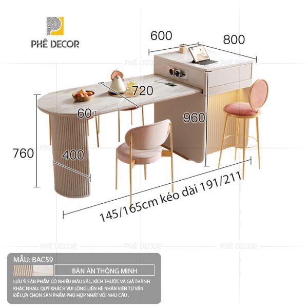 Bàn đảo bếp kết hợp bàn ăn Cello BAC59 - Ảnh 15