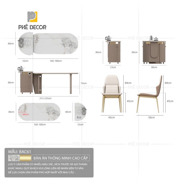 Bàn đảo bếp kết hợp bàn ănNatalia BAC61 - Ảnh 13