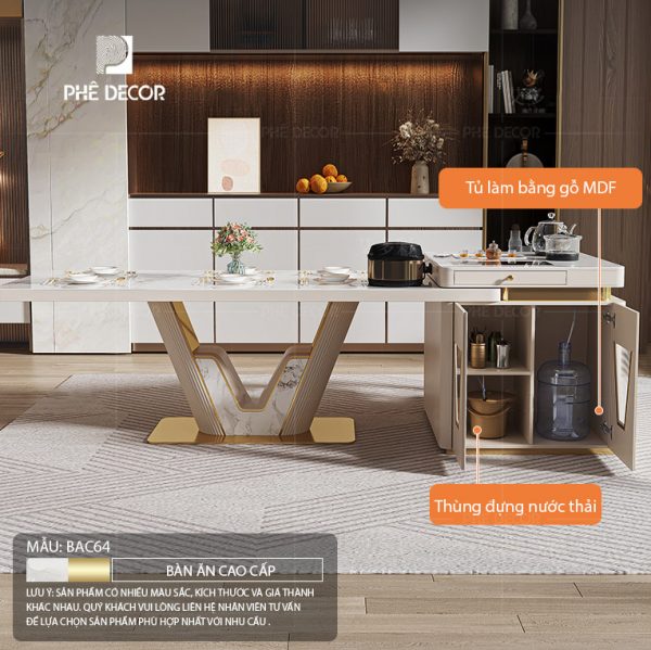 Bàn đảo bếp kết hợp bàn ăn Trudy BAC64 - Ảnh 7