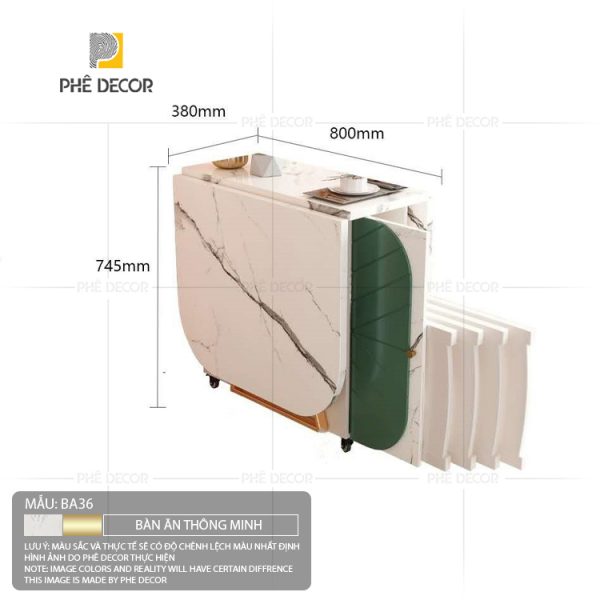 Bàn ăn gấp gọn thông minh Mileva BA36 - Ảnh 13