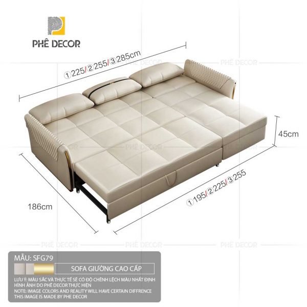 Sofa Giường Vải Chống Mèo Cào Loire SFG79 - Ảnh 14