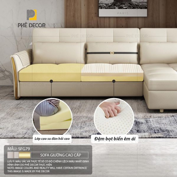 Sofa Giường Vải Chống Mèo Cào Loire SFG79 - Ảnh 4