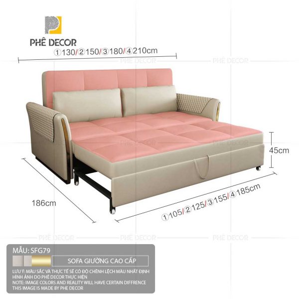 Sofa Giường Vải Chống Mèo Cào Loire SFG79 - Ảnh 18