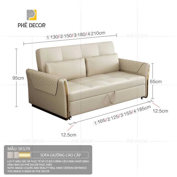 Sofa Giường Vải Chống Mèo Cào Loire SFG79 - Ảnh 17