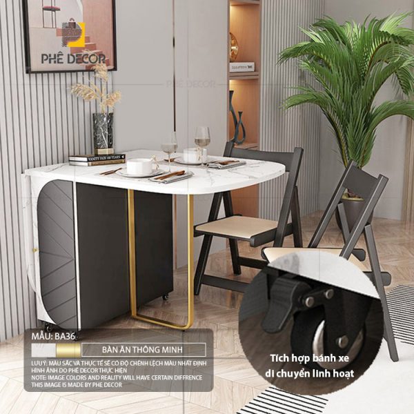 Bàn ăn gấp gọn thông minh Mileva BA36 - Ảnh 10
