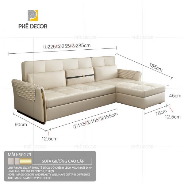 Sofa Giường Vải Chống Mèo Cào Loire SFG79 - Ảnh 9
