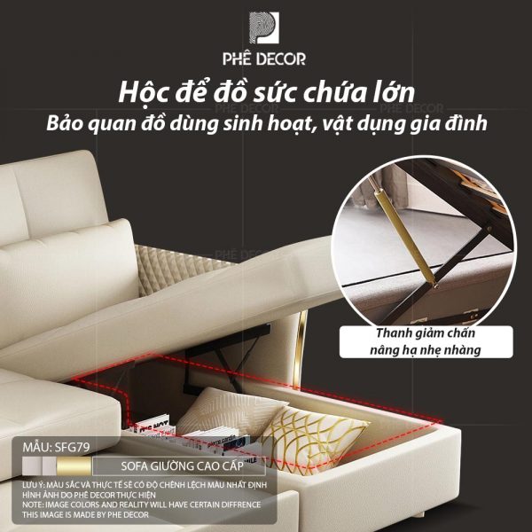 Sofa Giường Vải Chống Mèo Cào Loire SFG79 - Ảnh 6
