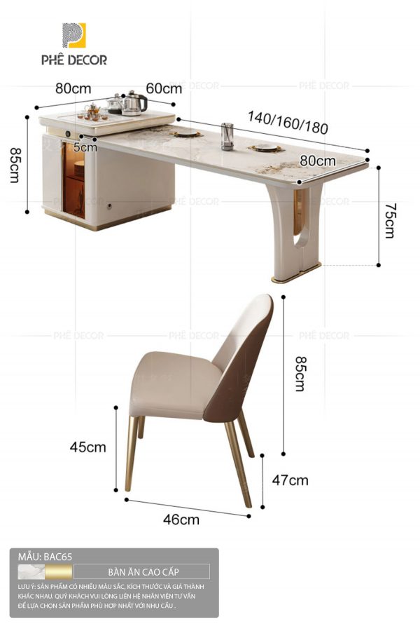 Bàn đảo bếp kết hợp bàn ăn Nina BAC65 - Ảnh 9