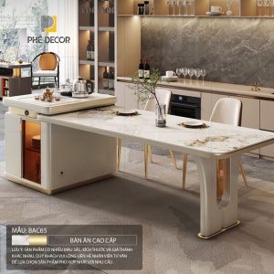 Bàn đảo bếp kết hợp bàn ăn Nina BAC65