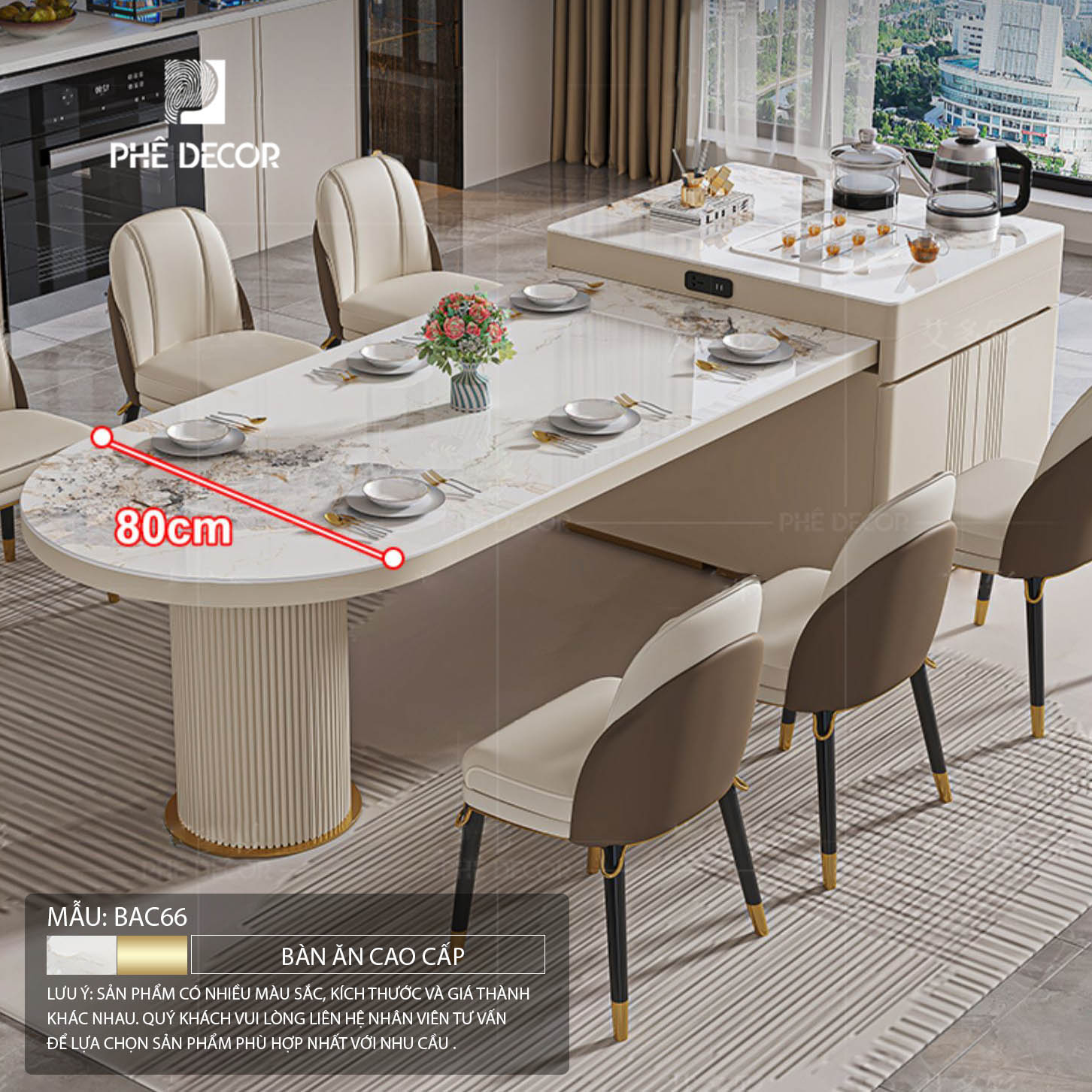 Bàn đảo kết hợp bàn ăn là giải pháp nội thất đa năng tích hợp liền mạch giữa đảo bếp (khu vực sơ chế, lưu trữ) và bàn ăn