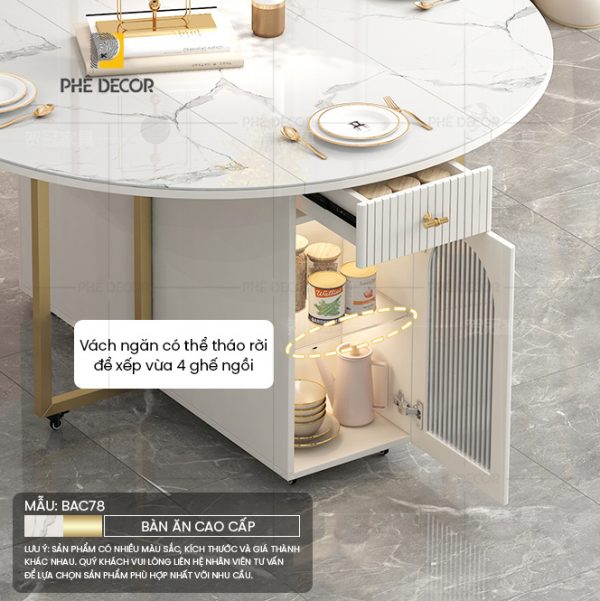 Bàn ăn gấp gọn thông minh Gronin BAC78 - Ảnh 6