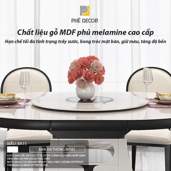 Chi phí của bàn ăn tròn thông minh phụ thuộc chủ yếu vào ba yếu tố: độ phức tạp của cơ chế, chất lượng vật liệu và thương hiệu