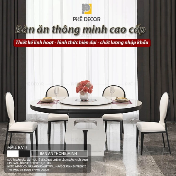 Bàn ăn tròn thông minh mang lại nhiều công năng và lợi ích thiết thực