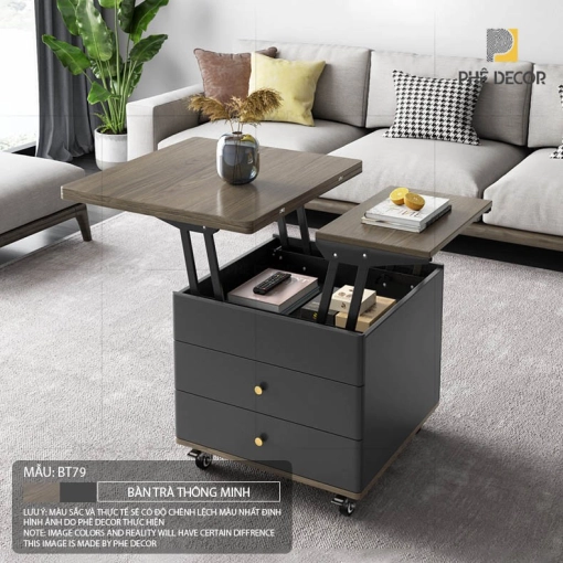 Bàn trà thông minh gấp gọn - BT79 được thiết kế chuyên biệt cho các không gian nhỏ
