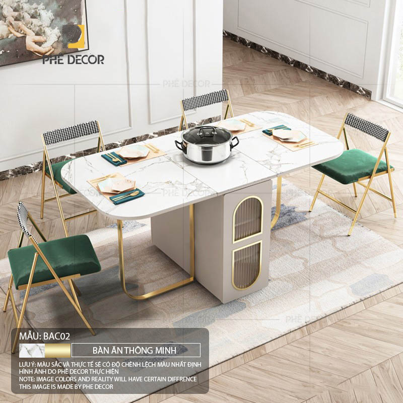 Bàn ăn gấp gọn 6 ghế Lauren BAC02 được thiết kế để đáp ứng những yêu cầu khắt khe nhất về cả công năng và thẩm mỹ