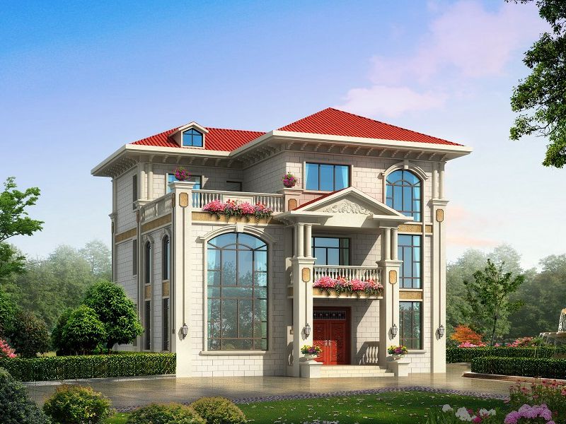 Mẫu biệt thự có sân vườn kiểu châu Âu