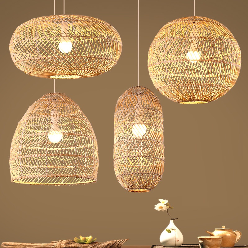 Các mẫu đèn thả trần mây tre