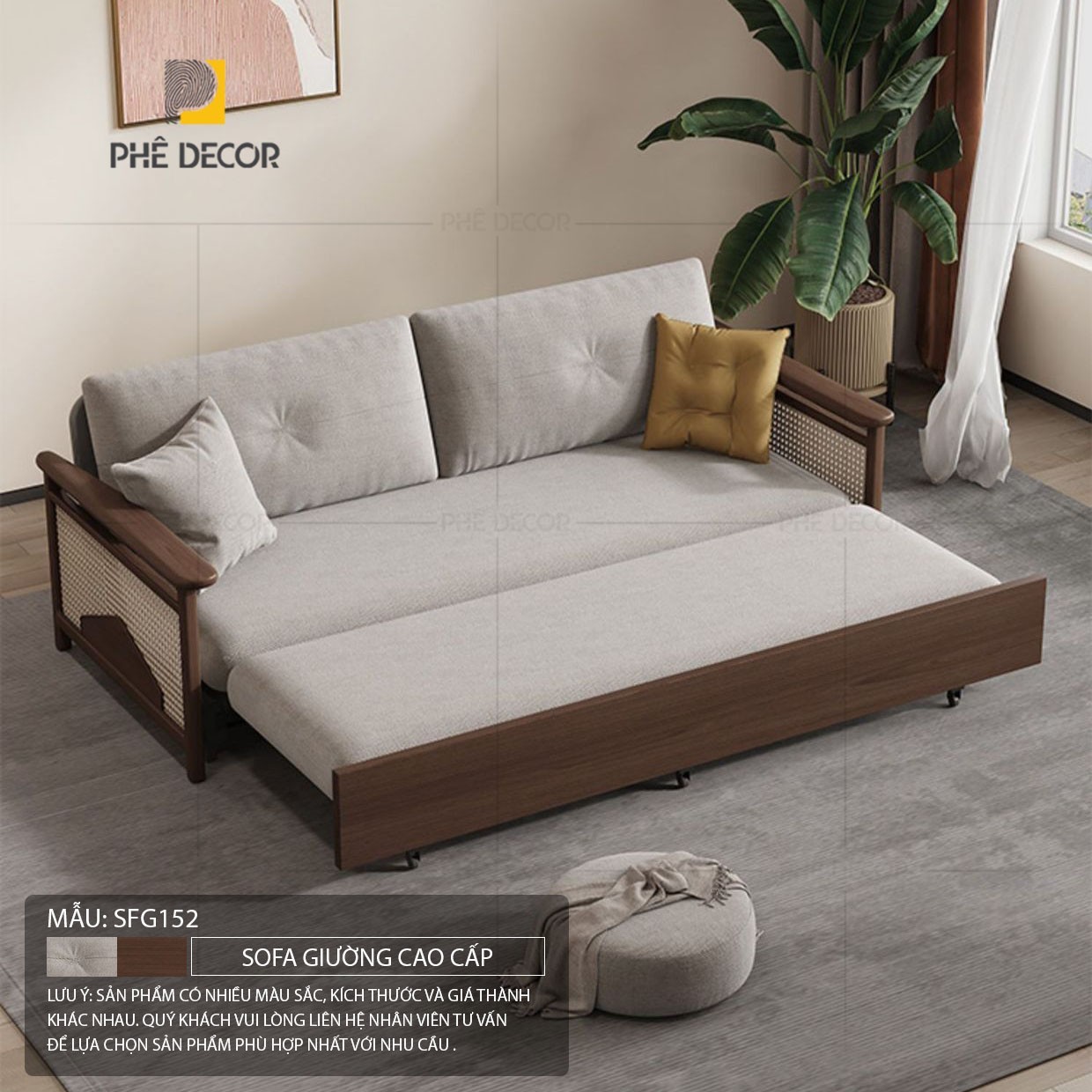 Ghế sofa gỗ kéo ra thành giường là một loại sofa giường với phần khung chính được chế tác từ gỗ tự nhiên hoặc gỗ công nghiệp