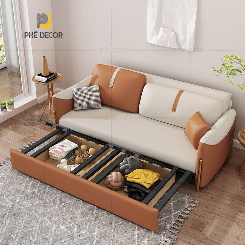 Sofa giường kéo là loại có cơ chế hoạt động bằng cách kéo phần khung hoặc đệm