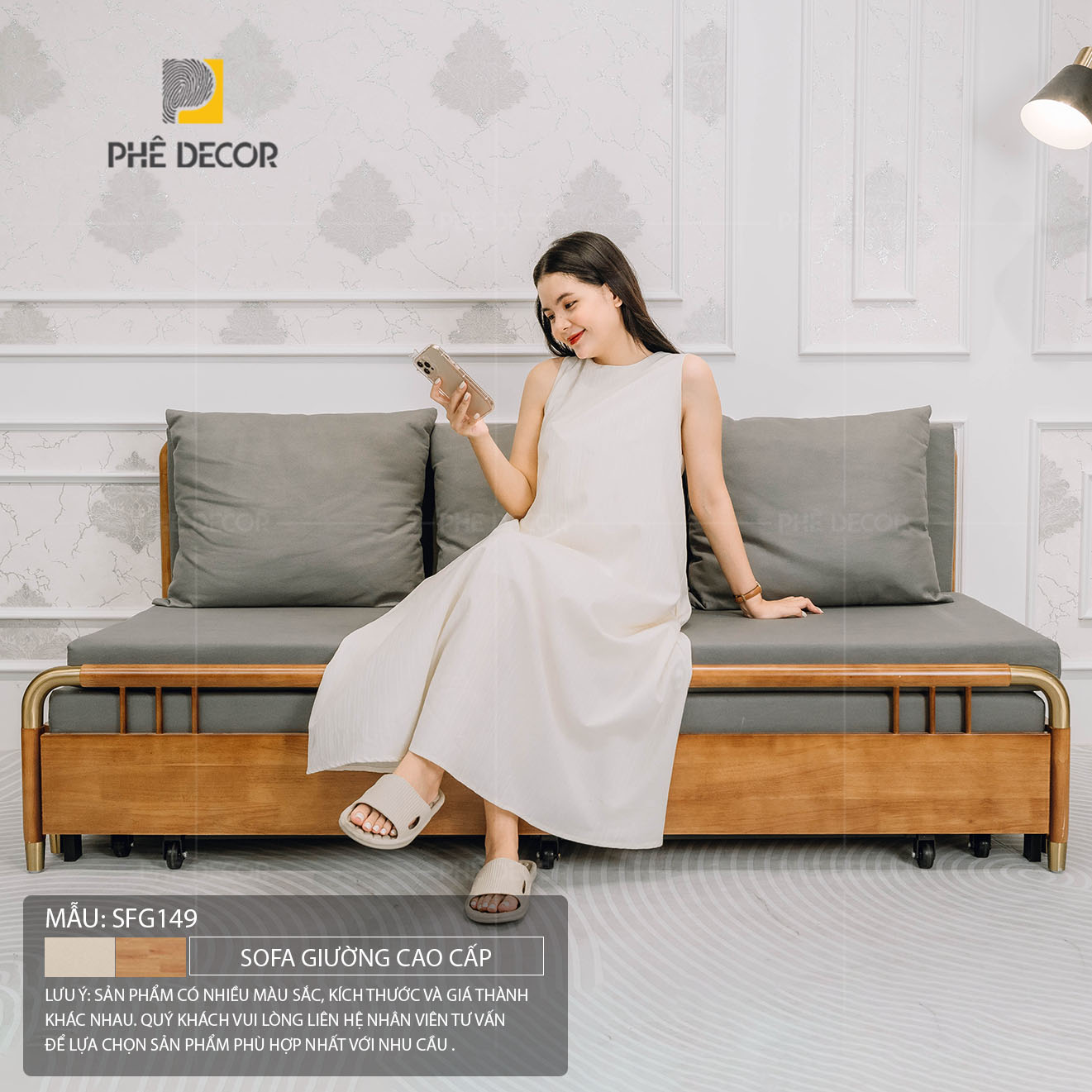 Mẫu ghế sofa gấp thành giường Fremont SFG149 là hiện thân của một chiếc sofa giường phong cách Bắc Âu chuẩn mực