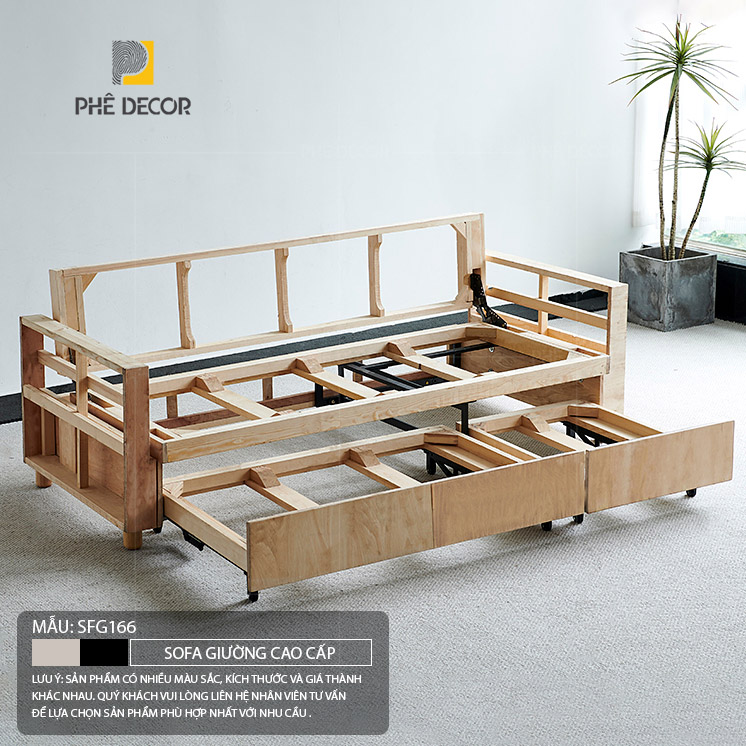 Sofa giường gỗ Alani SFG166 mang đến một vẻ đẹp thanh lịch và hiện đại