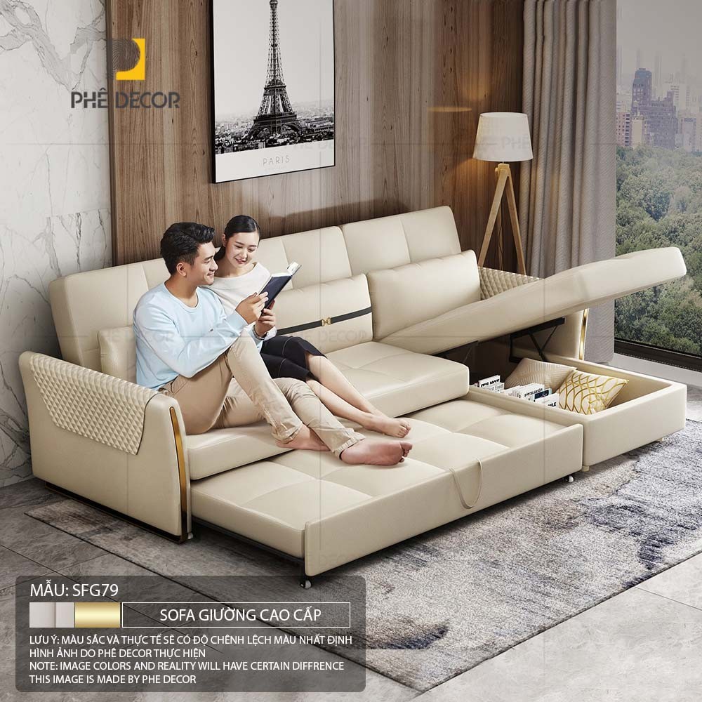 Sofa Giường Da Cao Cấp SFG79 (Loire) là lựa chọn lý tưởng cho các gia đình ưu tiên sự sang trọng và tiện lợi trong việc bảo quản