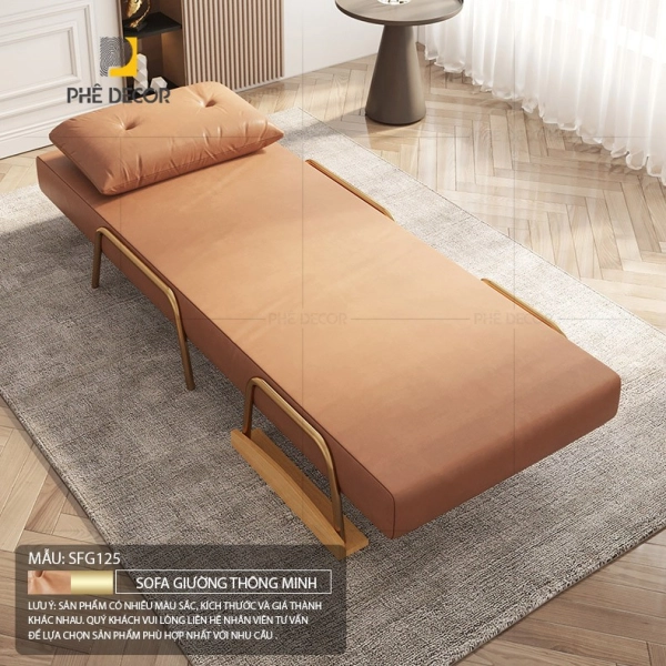 Khi được chuyển đổi, bề mặt ngủ của sofa giường đơn cho 1 người nằm có chiều dài tiêu chuẩn khoảng 1.9m