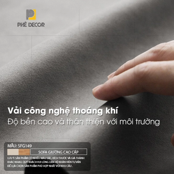 Vải công nghệ thoáng khí được Phê luxury sử dụng cho các mẫu sofa giường kéo