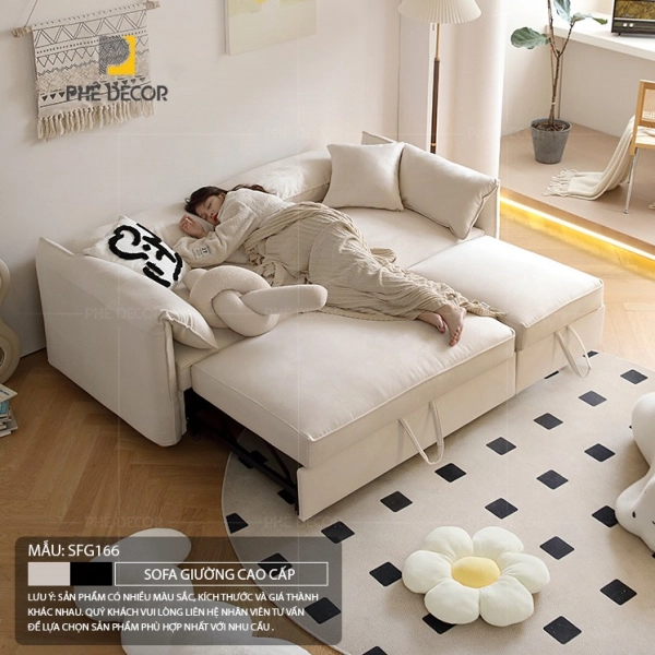 Alani SFG166 mang đến một vẻ đẹp thanh lịch và hiện đại, là câu trả lời cho câu hỏi sofa giường loại nào tốt nhất về mặt thẩm mỹ