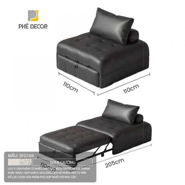Sofa giường đơn Beanie SFG169 - Ảnh 3