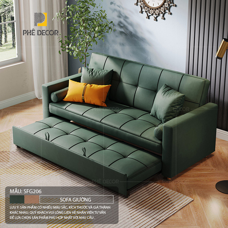 Mẫu sofa giường da nỉ sfg206 cực kỳ bán chạy tại Phê luxury 