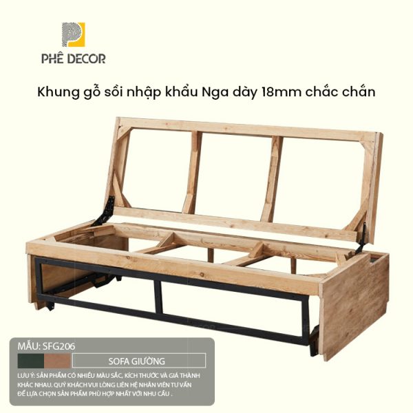 SFG206 - Sofa Giường Gỗ Sồi Nga - Ảnh 8