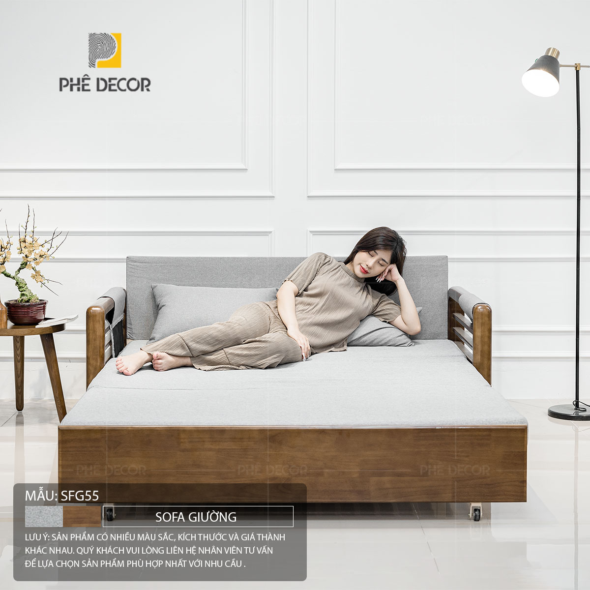 Sofa giường gỗ Edo SFG55 là một thiết kế độc đáo, phá vỡ các quy tắc thông thường