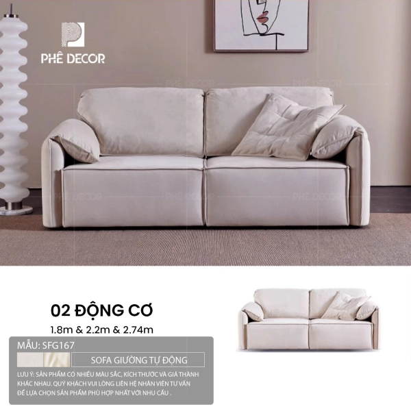 Mẫu sofa giường tự động SFG167