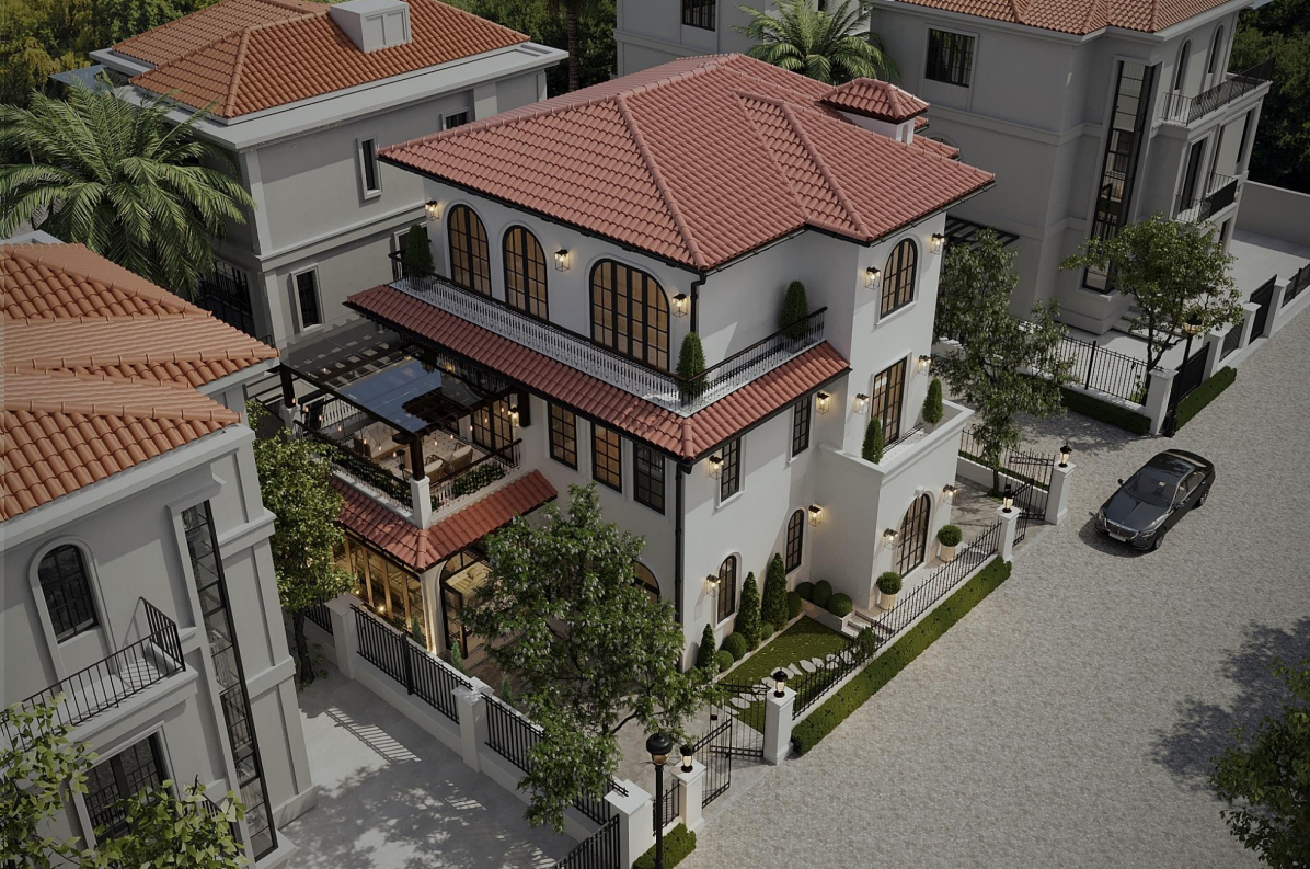 Báo giá thiết kế – thi công biệt thự mái Nhật 3 tầng