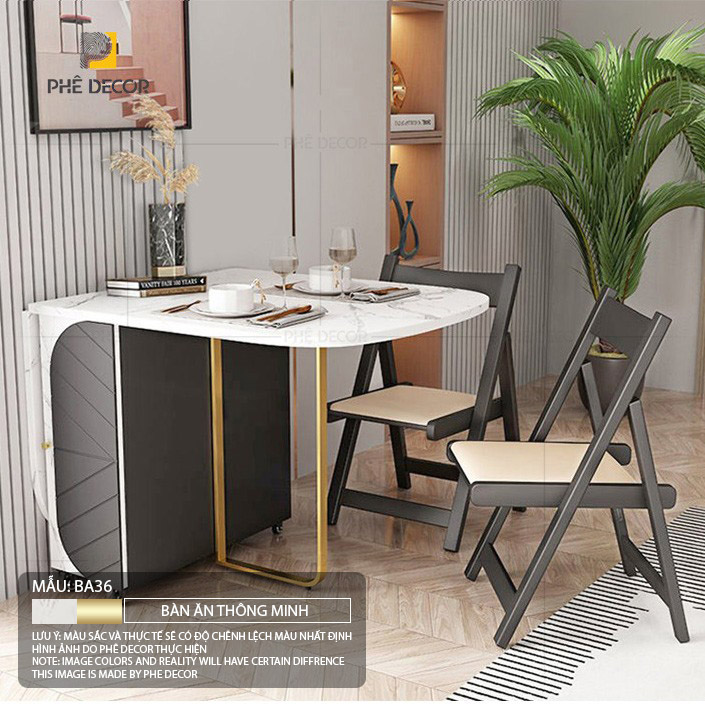 Bàn ăn gấp gọn thông minh Mileva BA36