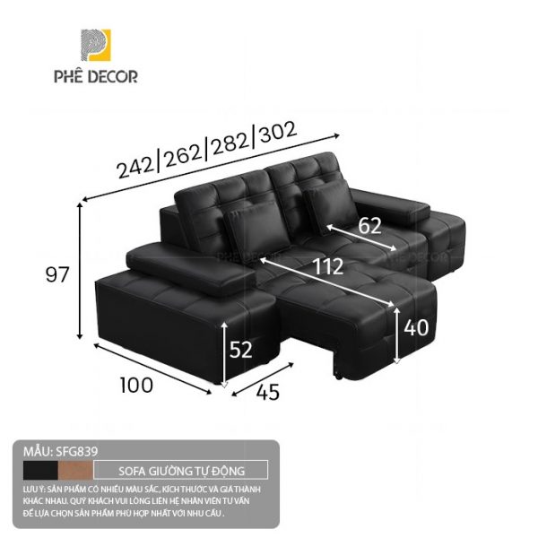 Sofa giường tự động STD839 - Ảnh 8