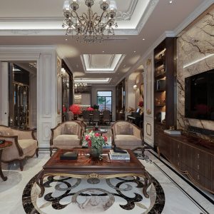 Thiết kế nội thất biệt thự 3 tầng song lập Louis City