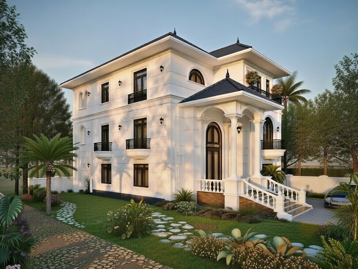 Mẫu biệt thự 3 tầng mái thái đẹp là gợi ý lý tưởng cho những ai đang tìm kiếm thiết kế sang trọng