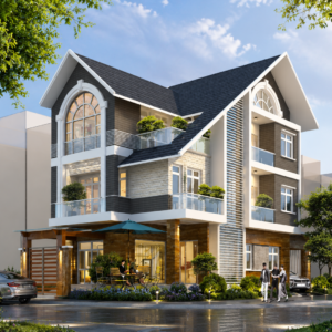 Thiết Kế Biệt Thự Sân Vườn 3 Tầng Tân Cổ Điển Bắc Giang